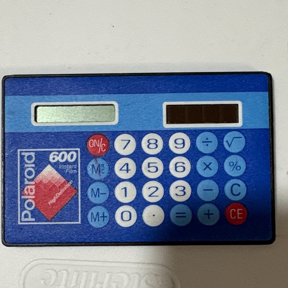 Vintage Polaroid 600 Blue and White Calculator